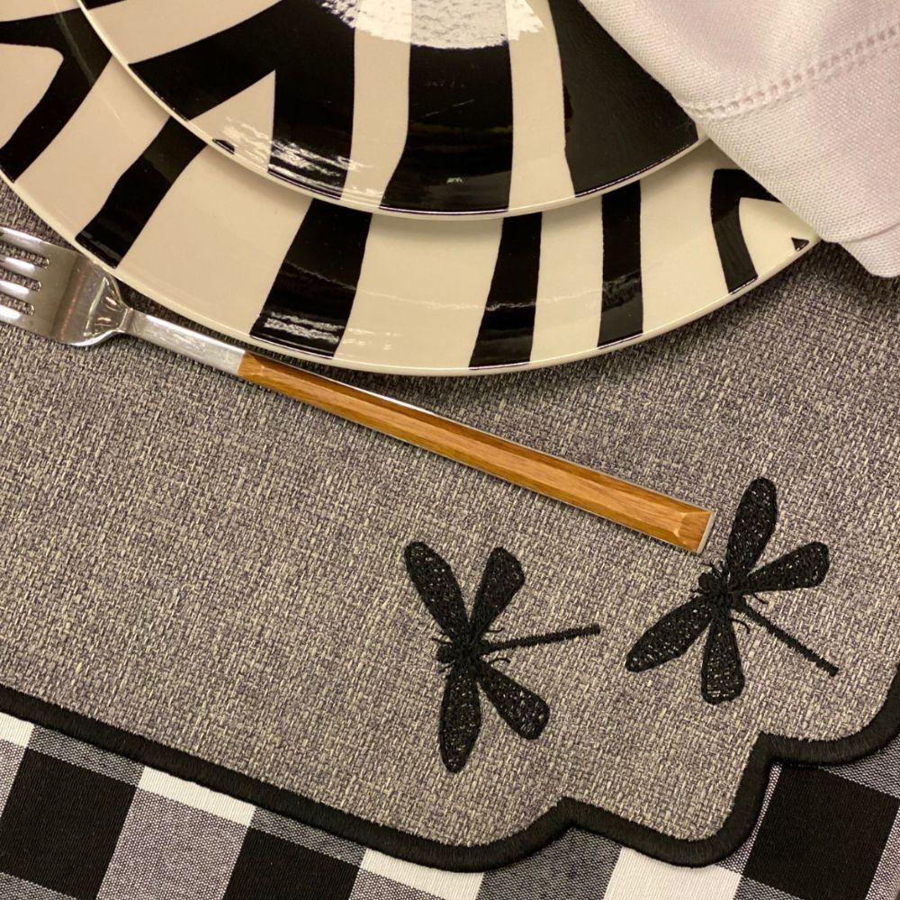 Individual Libélulas bordado | Textil de mesa exclusivo