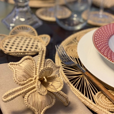 Panerita de fibra natural artesanal | Decoración de mesa