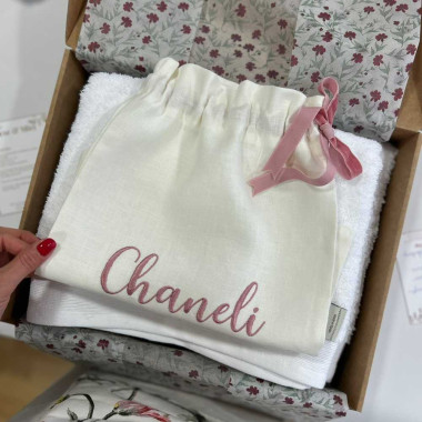 Bolsa de lino bordada personalizada | Jese & Mici