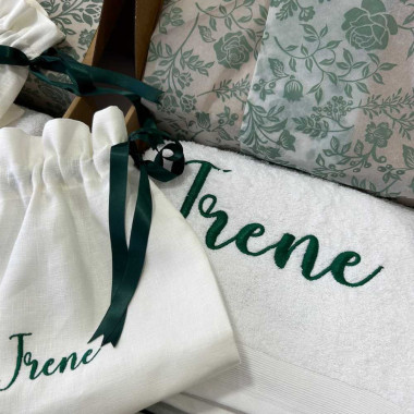 Bolsa de lino bordada personalizada | Jese & Mici