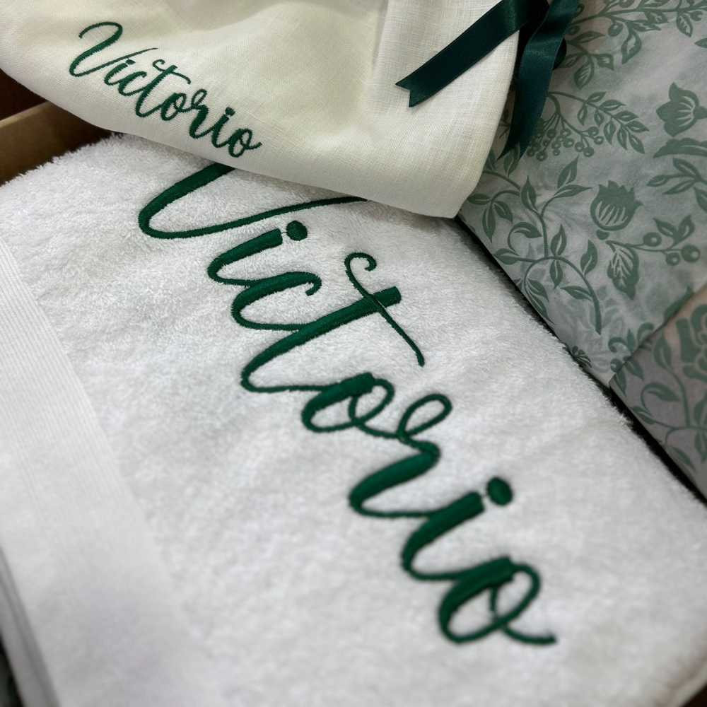 Bolsa de lino bordada personalizada | Jese & Mici