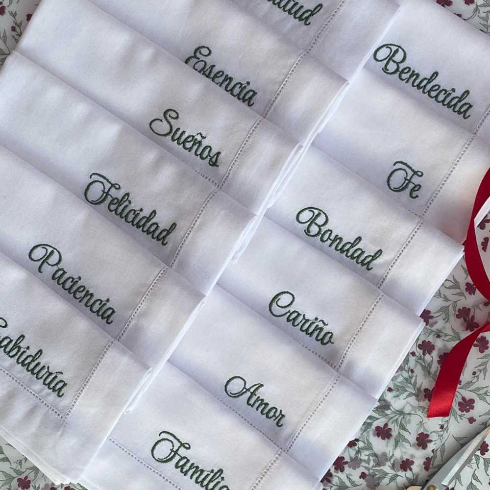 Servilletas bordadas Palabras de amor | Jese & Mici